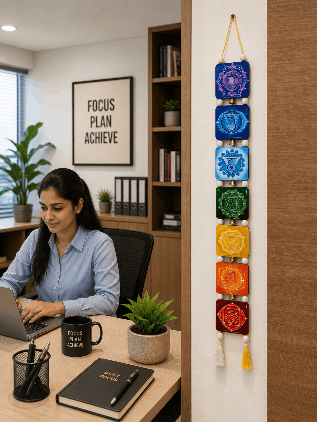 7 चक्र तोरण (चक्र हीलिंग एवं संतुलन) | 7 Chakra Wall hanging (Chakra Healing & Balancing) - Image 4